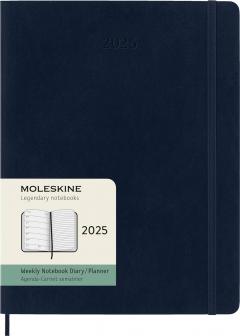 Agenda 2025 - 12 Months Weekly Planner - Soft Cover, Extra Large - Safire Blue