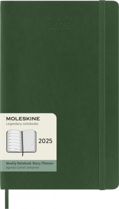 Agenda 2025 - Moleskine Classic 12 Month - Weekly Notebook Planner - Soft Cover - Large, Green