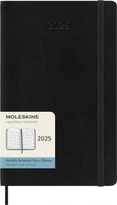 Agenda 2025 - Moleskine Classic 12 Month - Monthly Notebook Planner - Soft Cover - Large, Black