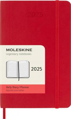 Agenda 2025 - Moleskine Classic 12 Month - Daily Planner - Soft Cover, Red