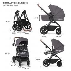 Carucior 3in1 Kinderkraft - A-Tour, Dark Grey