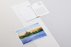 Carte postala - Vedere din Herastrau