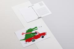 Carte postala - Crocodil in masina