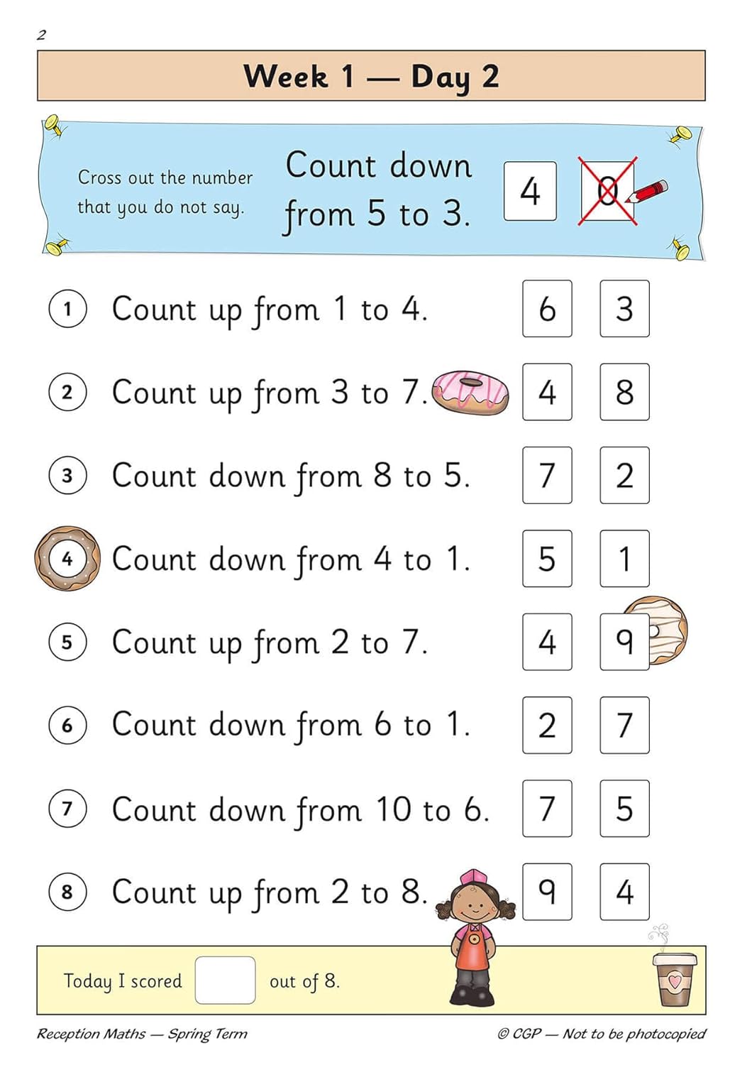 Reciption Math Reception Maths Daily Practice Book: Spring Term