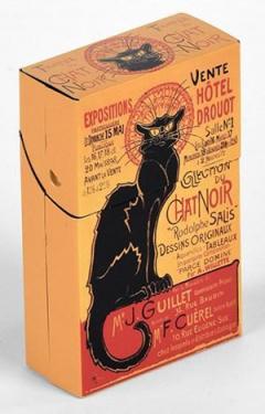 Tabachera din metal Chat Noir Hotel Drouot Cartexpo