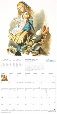 Alice's Adventures in Wonderland Mini Wall Calendar 2025