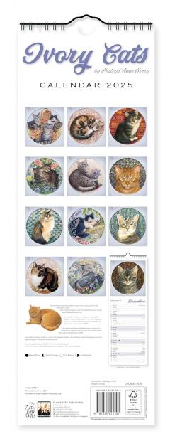 Ivory Cats Slim Calendar 2025