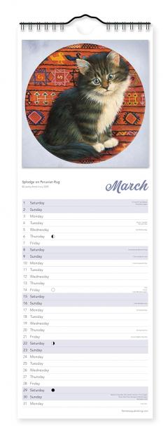 Ivory Cats Slim Calendar 2025
