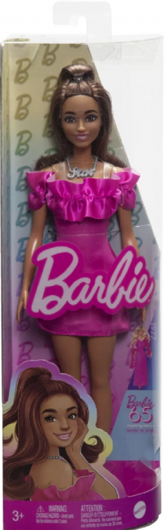 Papusa - Barbie Fashionista - Satena cu rochie roz