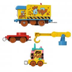 Locomotiva motorizata cu doua vagoane Thomas & Friends - Muddy Fix EM UP Friends