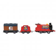 Locomotiva motorizata cu doua vagoane -Thomas & Friends - James Graffiti