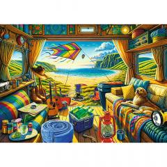 Puzzle 1000 piese - Tea Time - Calatorie cu caravana