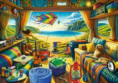 Puzzle 1000 piese - Tea Time - Calatorie cu caravana