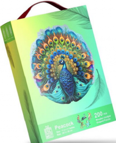 Puzzle din lemn, 200 piese - Peacock