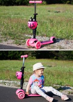Trotineta - Malplay - Buburuza tip Scooter, Roz