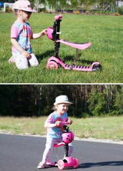 Trotineta - Malplay - Buburuza tip Scooter, Roz