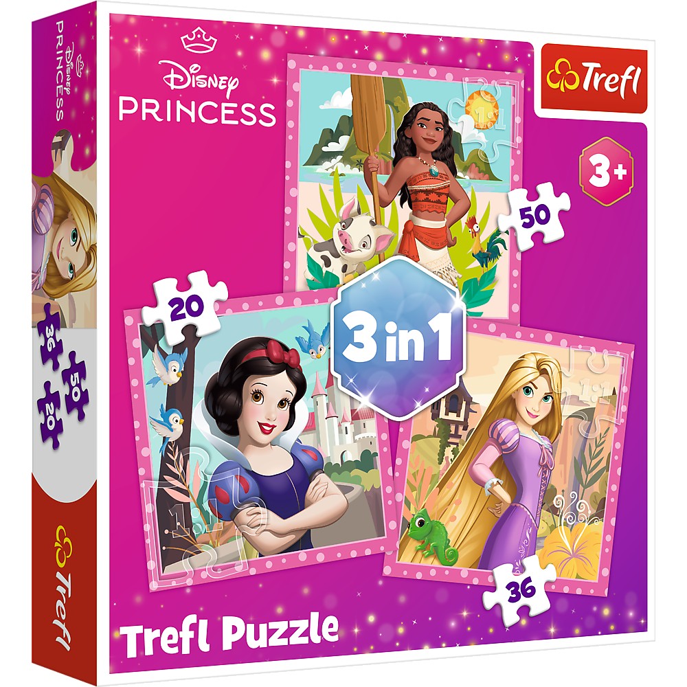 Puzzle 3 in 1 - Disney Princess - Beautiful Flowers - Trefl