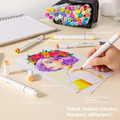 Set 48 markere - Ohuhu Honolulu Dual Tip with Blender