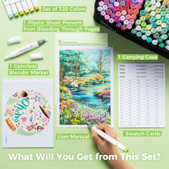 Set 320 markere Brush & Chisel - Ohuhu Honolulu