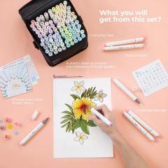 Set 96 markere - Sweetness & Blossoming - Art Markers, Brush & Chisel, Pastel Colors