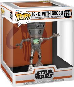 Figurina - Pop! Deluxe Star Wars: The Mandalorian: IG-12 with Grogu
