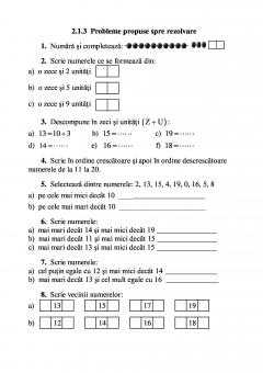 Sa invatam rapid matematica, clasa I