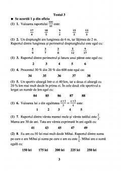 Teste grila de autoevaluare la matematica pentru alasa a VI-a