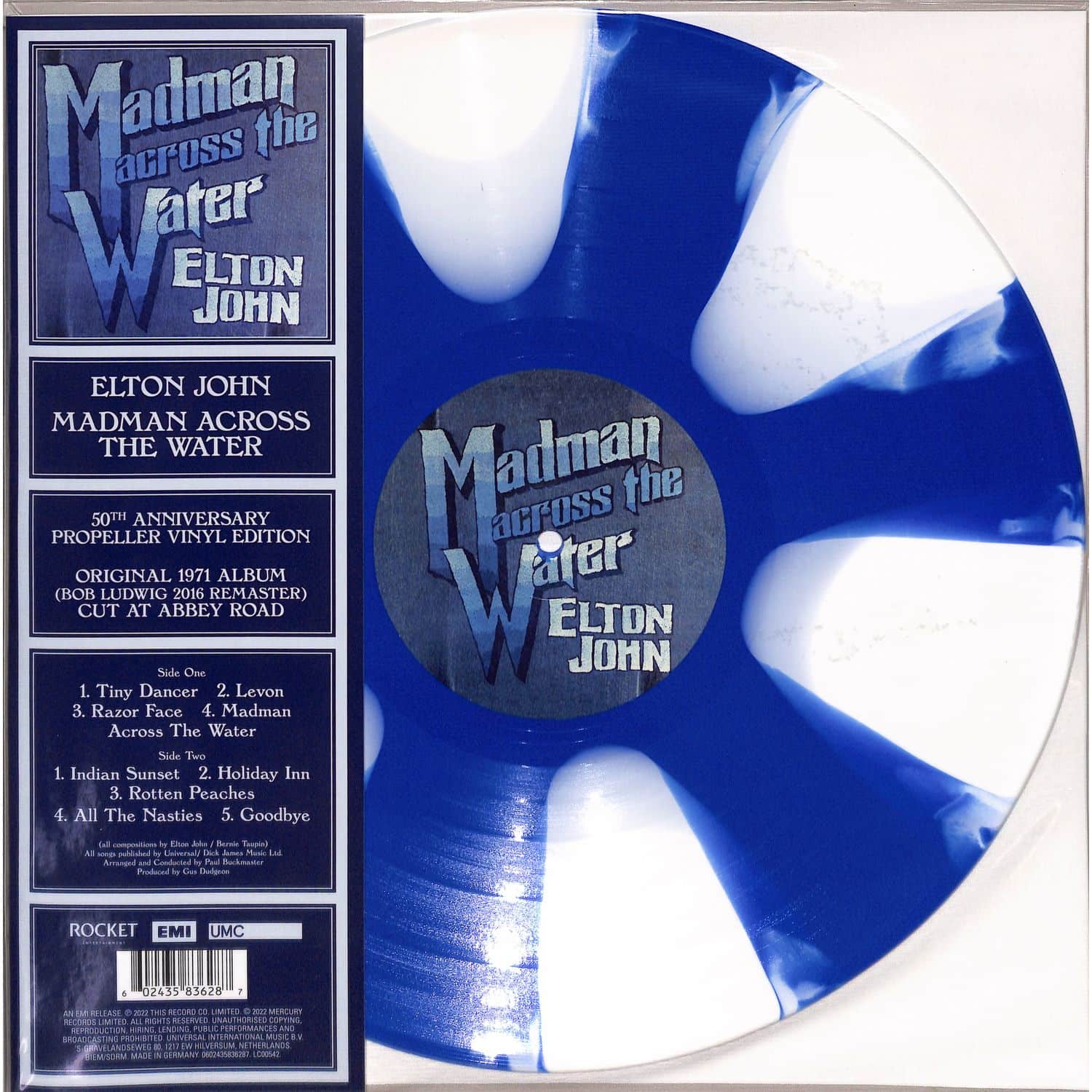Madman Across The Water (Blue & White Propeller Vinyl, 50th Anniversary