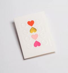 Felicitare - Postco - Love & Hearts - Embossed Greeting Card