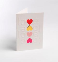 Felicitare - Postco - Love & Hearts - Embossed Greeting Card