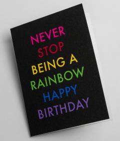 Felicitare - Cozy - Never Stop Being a Rainbow Happy Birthday - Mini Card