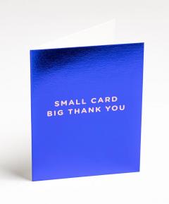 Felicitare - Cherished - Small Card Big Thank You - Blue Foiled Mini Card