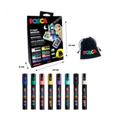 Set 8 markere Posca - PC-5M, 1.8-2.5 mm, cutie de carton + saculet