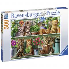 Puzzle 500 piese - Pisici pe Raft