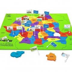 Puzzle 42 piese - Harta Romaniei - Spuma