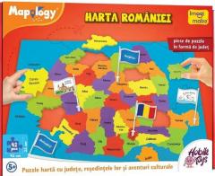 Puzzle 42 piese - Harta Romaniei - Spuma