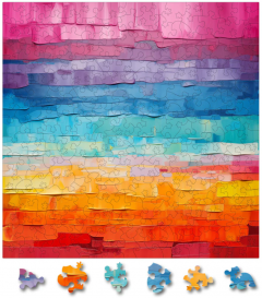 Puzzle din lemn - Gradient - Color Cascade Conundrum