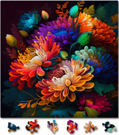 Puzzle din lemn - Colorful Italian Asters