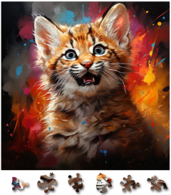 Puzzle din lemn - Baby Bobcat 1