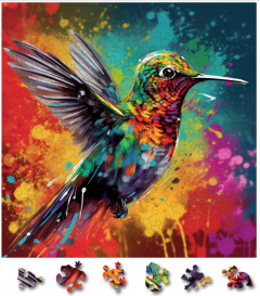 Puzzle din lemn - Pasarea Colibri 1
