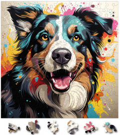 Puzzle din lemn - Border Collie 3