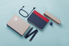 Lampa Lumio Fabric-Red/Navy Blue