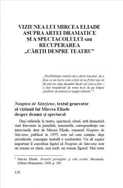 Cartea despre teatru ascunsa in opera lui Mircea Eliade