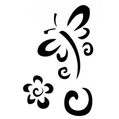 Sablon adeziv - Fluture Floare