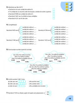 Matematica - Fise de lucru, Clasa a III-a