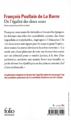 De l'egalite des deux sexes