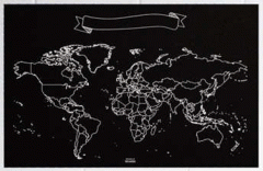 Harta XL - Woody Map Chalkboard Wereld