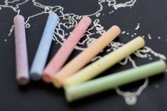 Harta XL - Woody Map Chalkboard Wereld