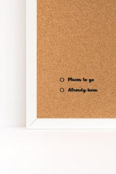 Harta din pluta L - Woddy Map - Black - White Frame