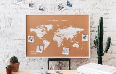 Harta din pluta XL - White - White Frame